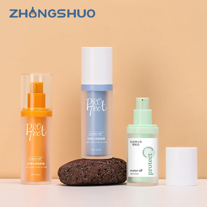 High quality cosmetic airless bottle 30ml 15ml unique acrylic airless pump bottle with color for sunscreen lotion cream packing