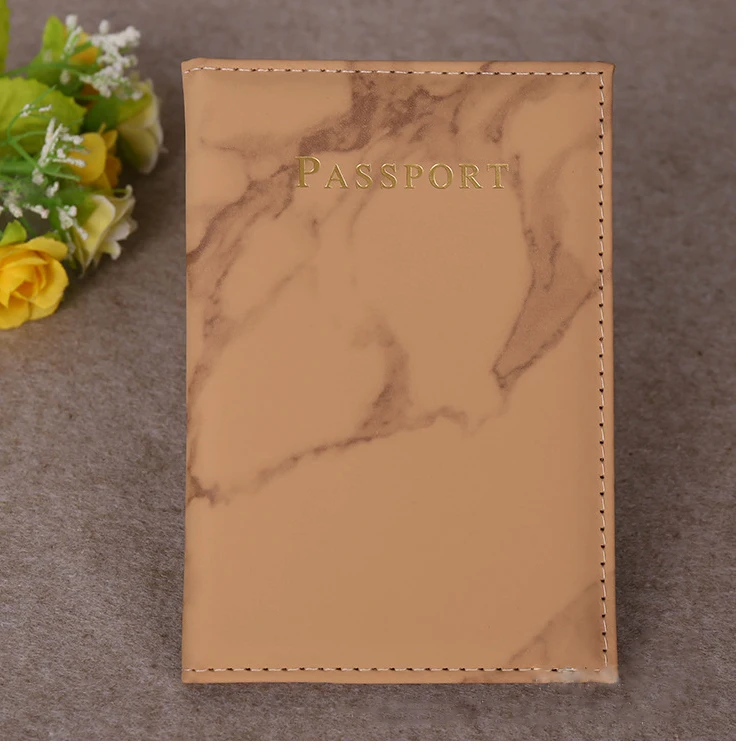 Wholesale PU Leather Passport Holder Marble design passport organizer Travel Wallet Customized Logo Passport