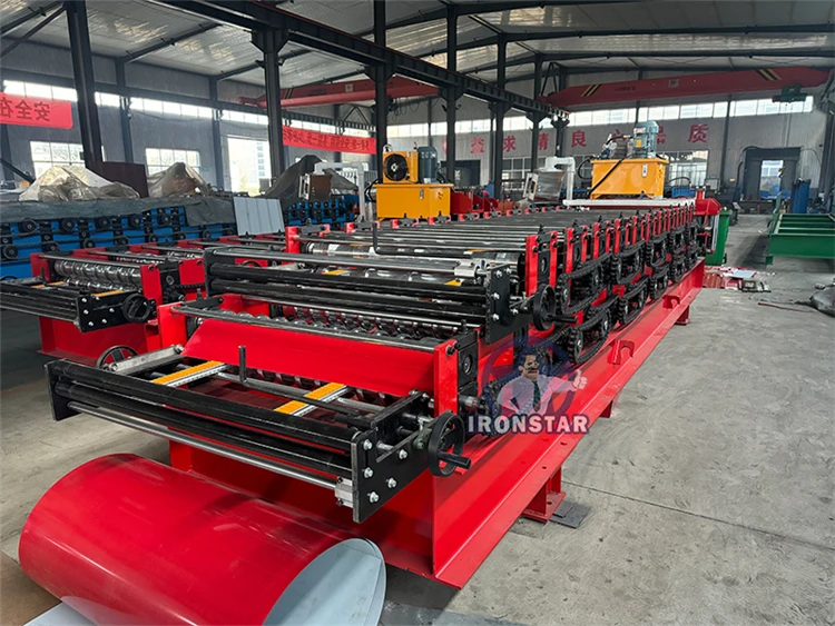 840 trapezoidal sheet and 836 corrugated double layer roll forming machine for Bolivia