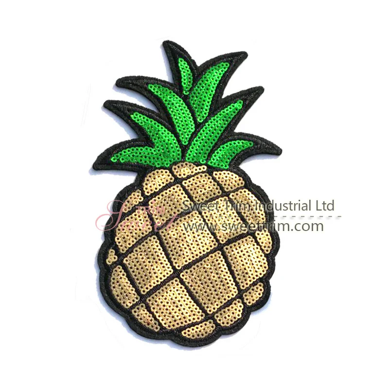 Factory directly sequin embroidery patch with custom design
