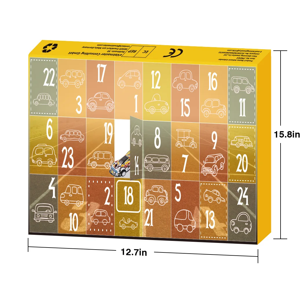 24 Days Christmas Countdown Calendar Cars Advent Calendar Race Car Stocking Stuffer Toys For Kids Gifts Blind Box