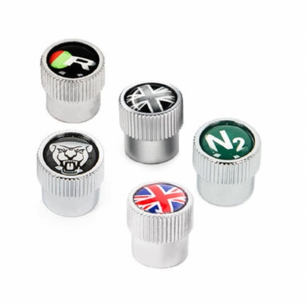 High Quality USA Flag Logo Car Air Tire Valve Cap Custom Zinc Alloy Metal Wheel Stems Caps CNC Machined Black Silver Color