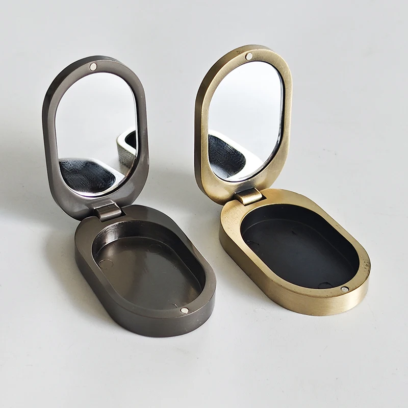 Support Small Batch Customization Metal Empty Makeup Container with Mirror Cosmetic Box Highlighter Blush Case