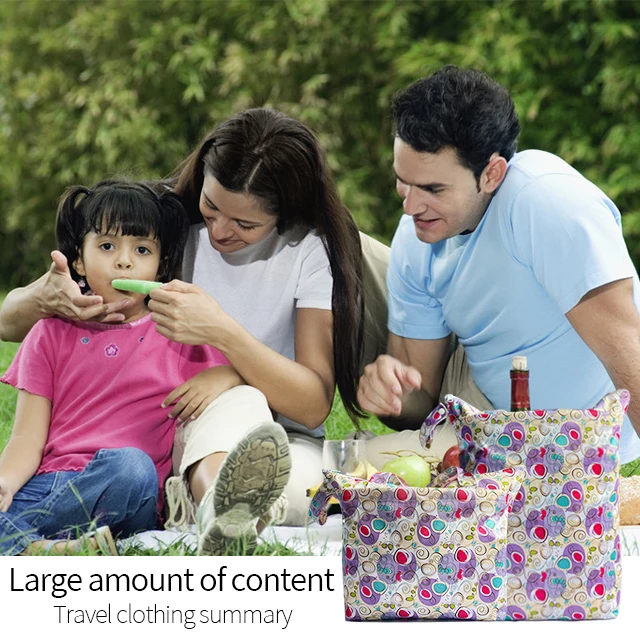 Customized size Print Foldable Reusable Shopping Folding mummy Bag With Handle