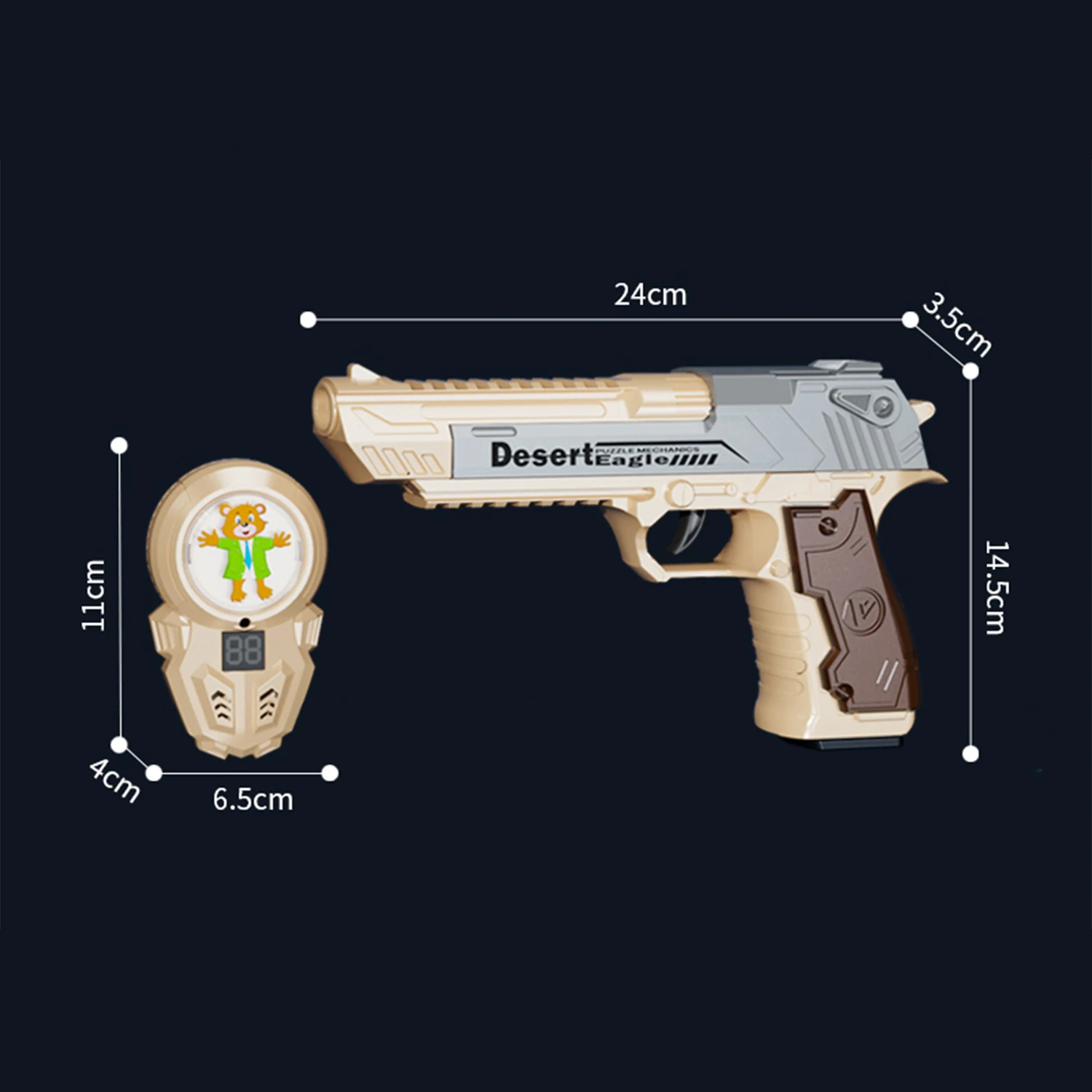 2PCS Electronic Game Desert Eagle Light Sound Multi Color Laser Tag Gun Shooting Toy with Target