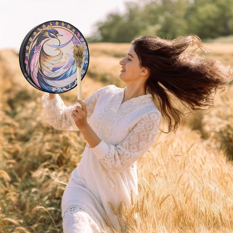 Handmade Shaman Drum for All Ages Musical Percussion Instrument for Gift