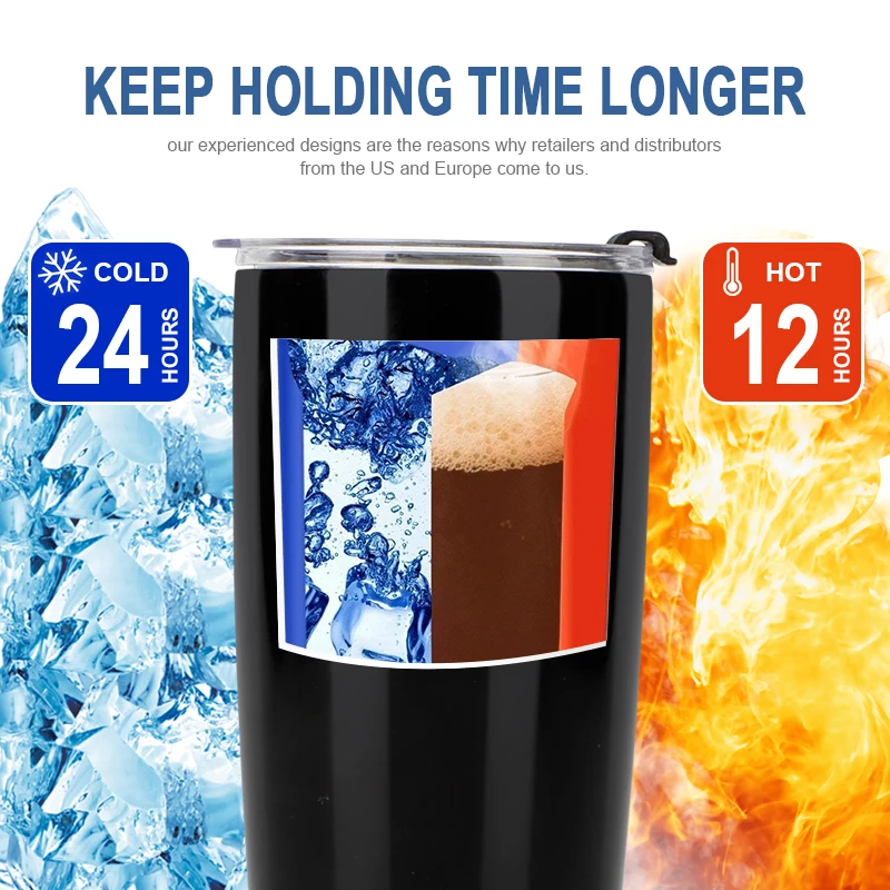 Двухслойная вакуумная Изолированная чашка тумблер для путешествий 20 унций стакан из нержавеющей стали с крышкой
