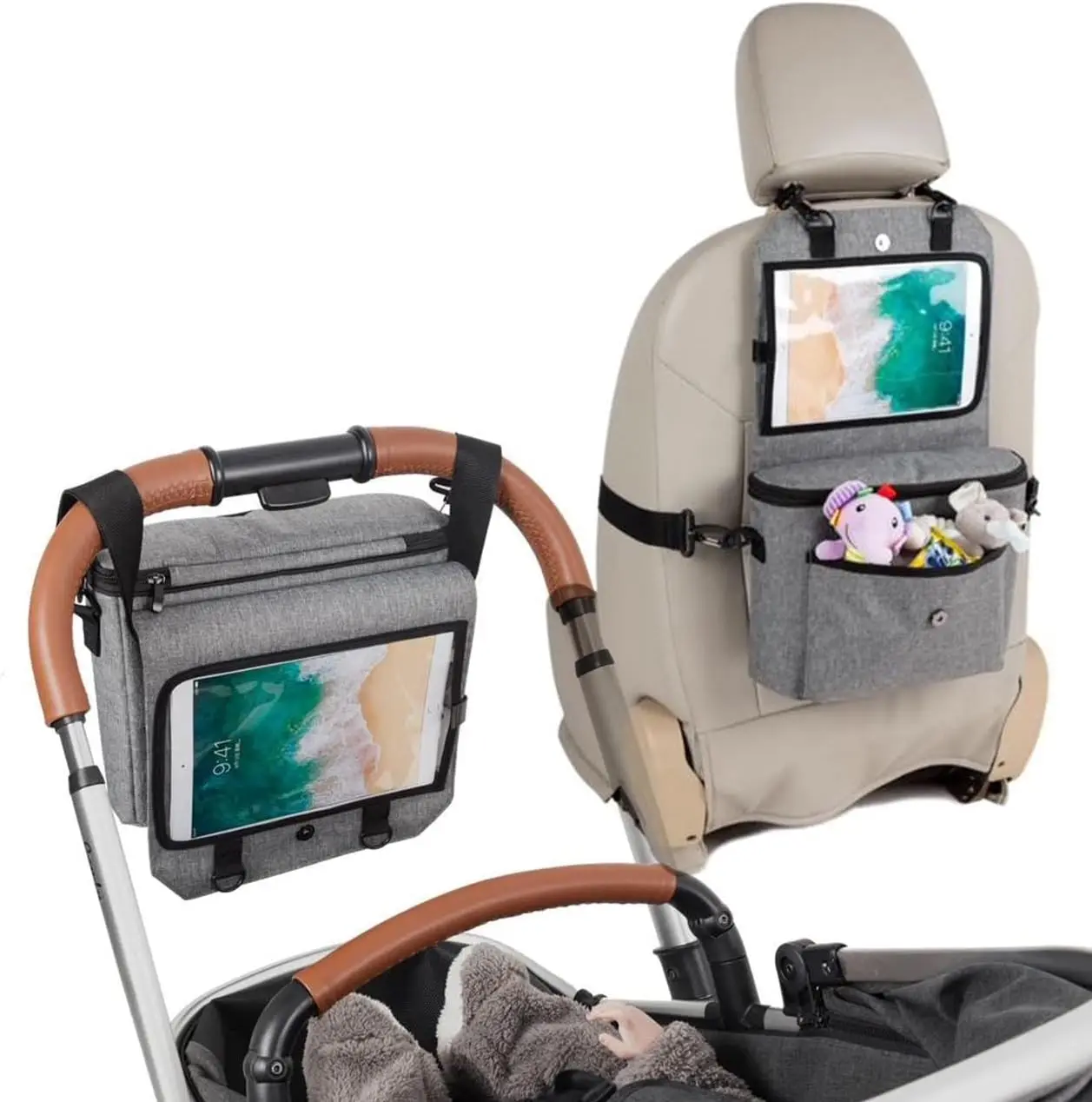 Custom Fashion Car Travel Accessories Kids Essentials Organizer Bag Kids Stroller Organizer Bag Kids Car Seat Organizer