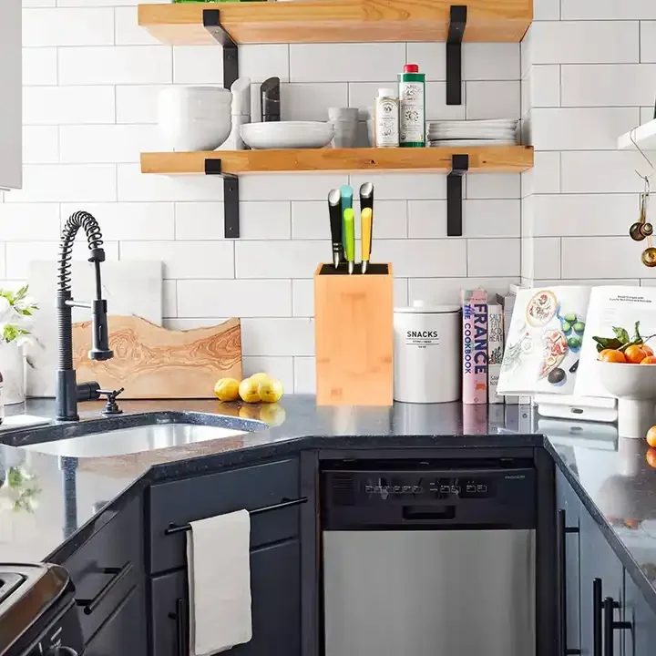 Eco-Friendly Modern Bamboo Magnetic Knife and Tool Sharpener Wooden Holder Rest Block Set Counter Organization In-Drawer