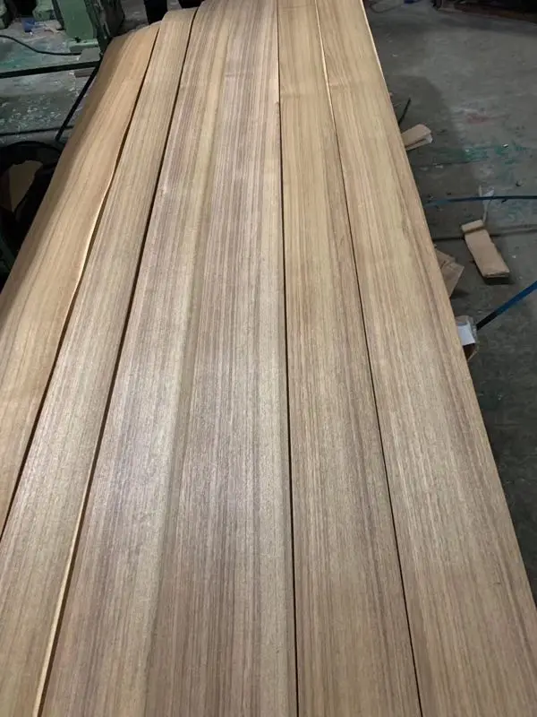 Factory Supply Sliced Natural Wood Veneer Sheet Quarter Cut Burma Teak Veneer for Wall Panel Furniture