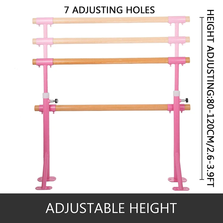 Adjustable Movable Floor Mounted Exercise Ballet Barre Pole dancing pole