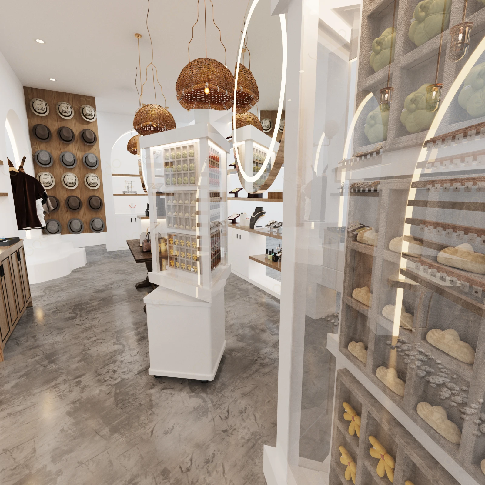 Triangle Rotating Doll Accessories Display Case Multi-colour rotating led display stand for accessory shop