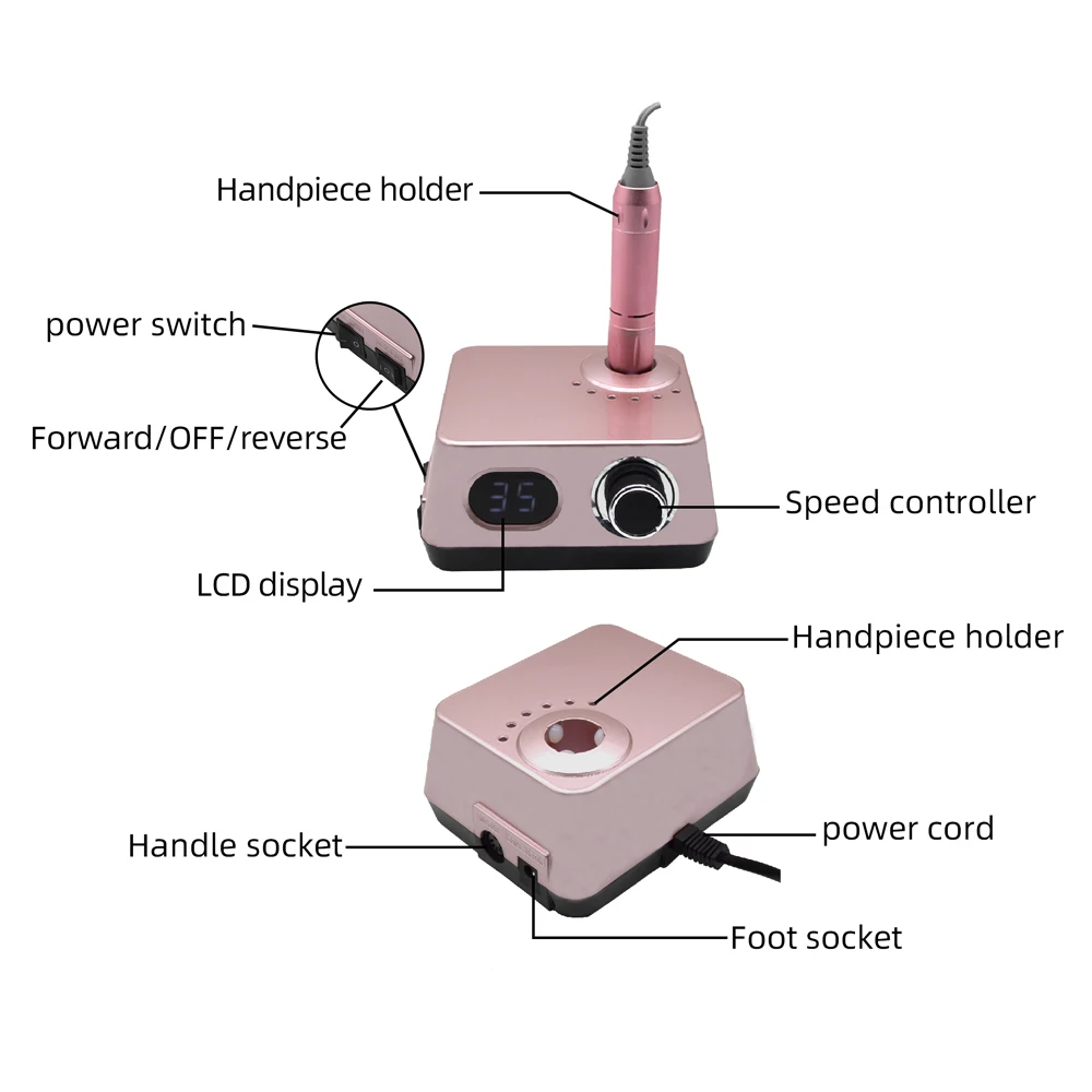 Environmental Professional CE&ROH 12months Service Trade Casw casting Art denture Acrylic Multifunctional electrical Nail Drill