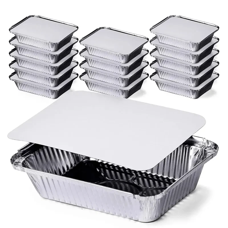 Alloy 3004 Food Packaging lunch box Disposable Tin Foil Dishes Grill Pan Catering Aluminium Foil Container Tray With Lid