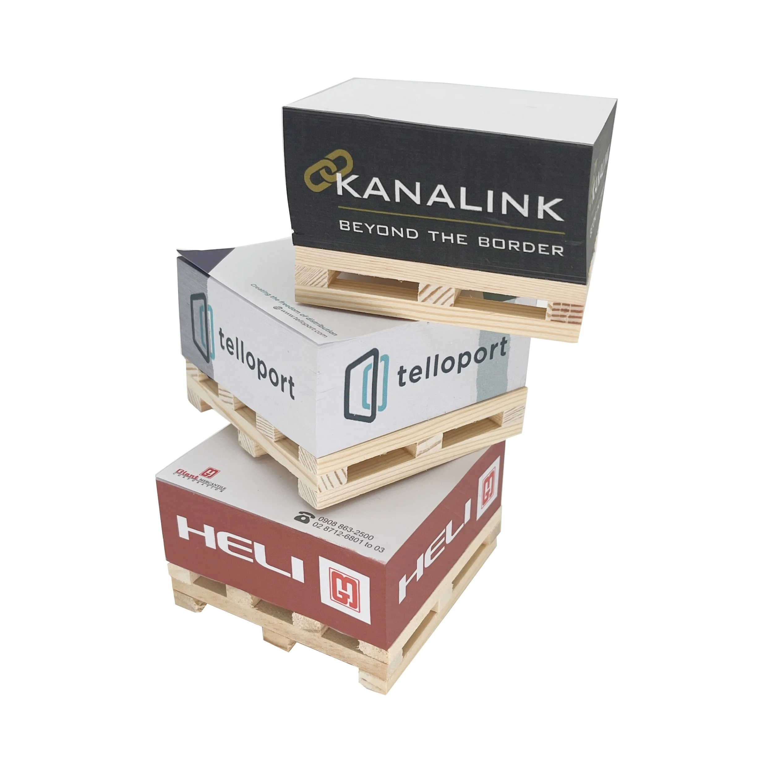 Personalized 3*3 Inches Paper Adhesive Memo Pad Cube Advertising Sticky Notes Block with Wood Pallet