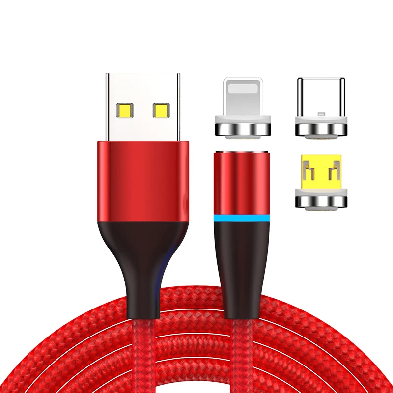 Vnew hot selling magnetic cable Plug and play 3A fast charging data 3 ports Usb cabl for Micro/8pin/Type