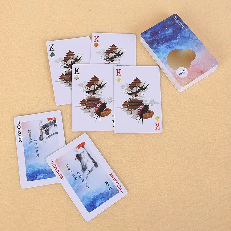 2024 Custom Printing Playing Cards Logo Paper Waterproof Adult Drinking Casino Magic Poker Cards Game Playing Cards with Boxes