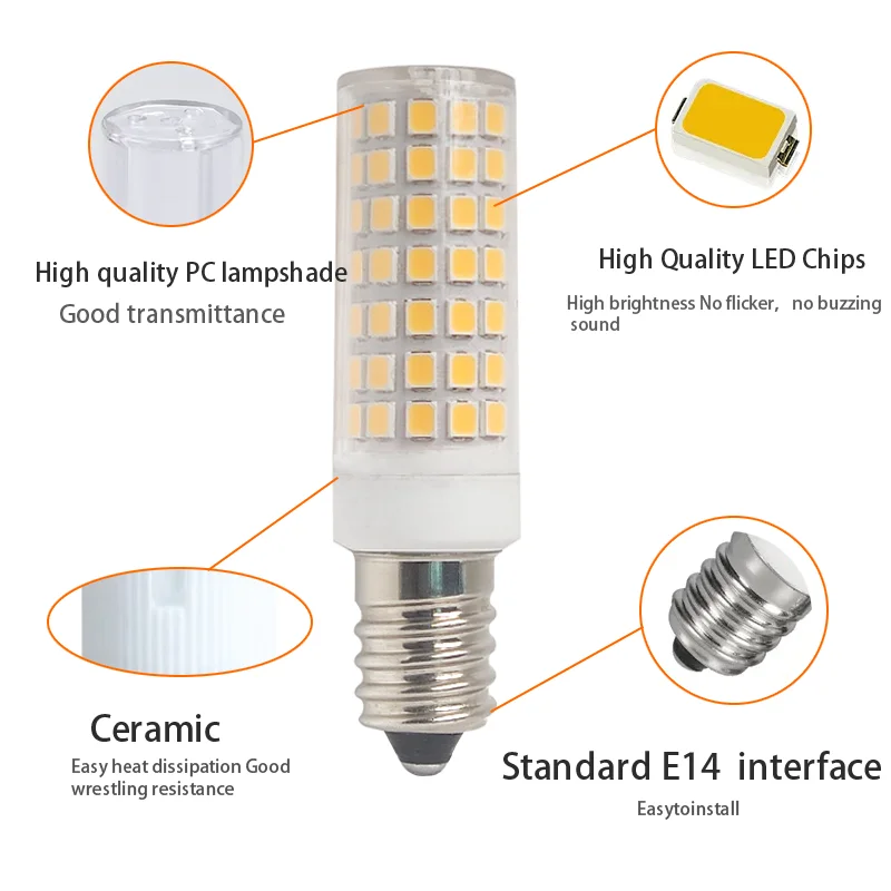 Free 85-265v Energy Saving Dimmable Led Bulb Manufacturer Wholesale 9w Flicker G4 G9 E14 E12 AC LED Ceramic Lamp Beads 20 - 65