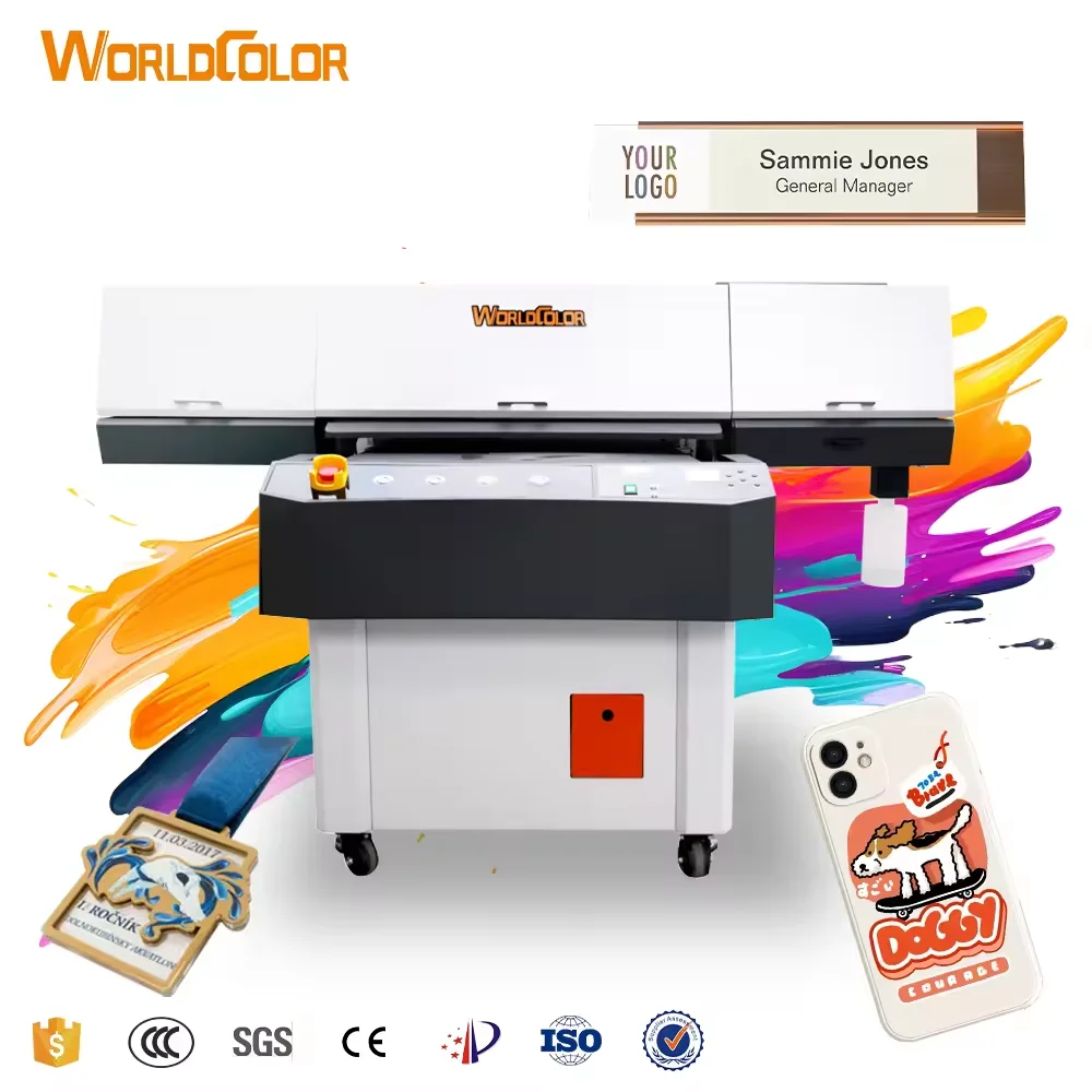 Hot sale uv printer 9060 flatbed 3 i3200 a1 uv printer with camera AI positioning automatic scan printing machine