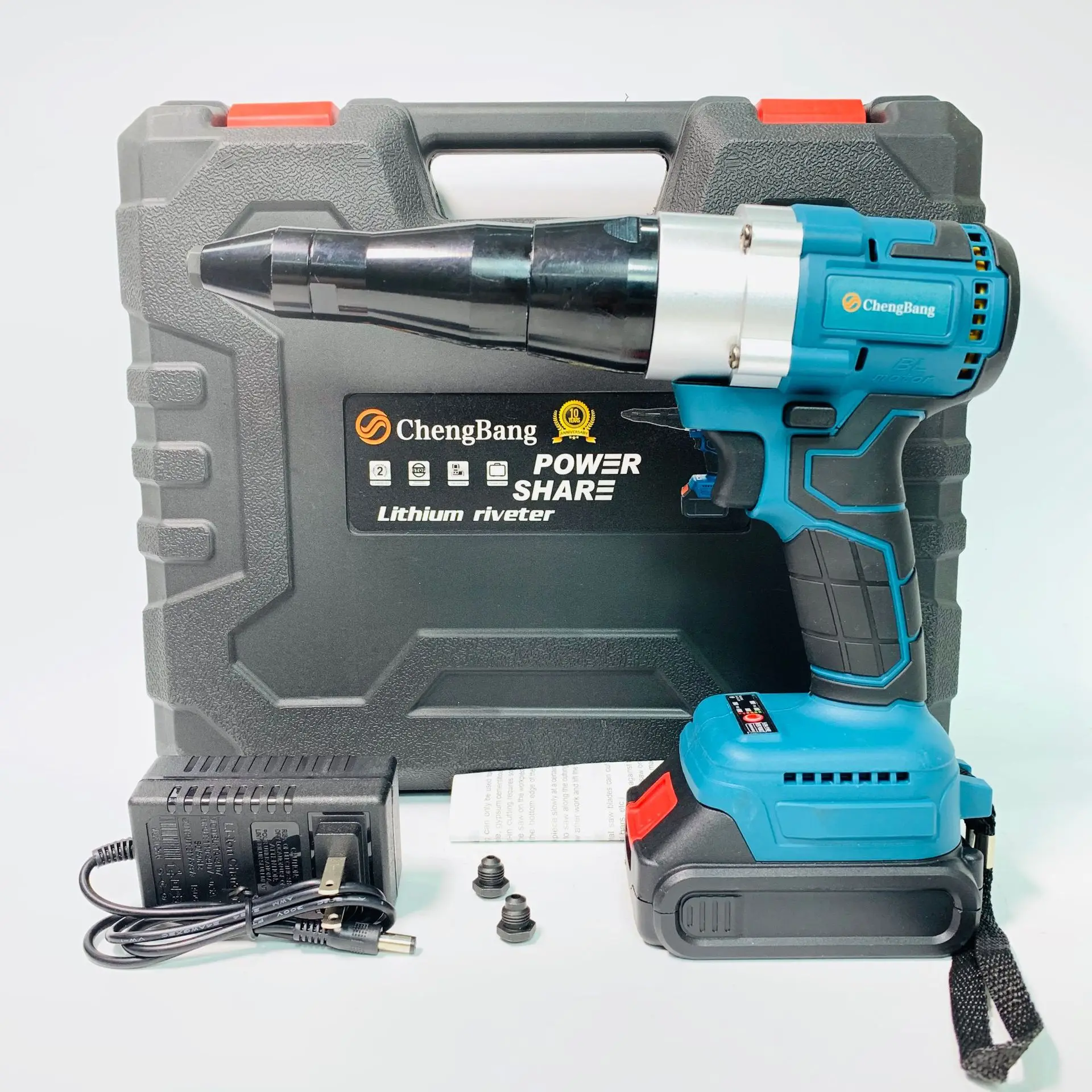 20V Portable Rechargeable Lithium Cordless Riveting Gun Brushless Automatic Electric Blind Riveter 2.4-5mm Electric Rivet Gun 05