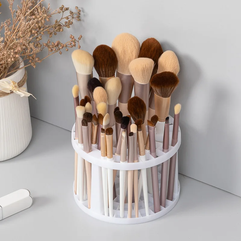Wholesale customized desktop storage eyebrow pencil barrel makeup brush eyeliner storage box