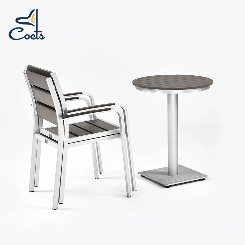 Coets  High Quality Brushed Aluminum Patio Restaurant tables and chairs Outdoor restaurant Furniture outdoor dining set