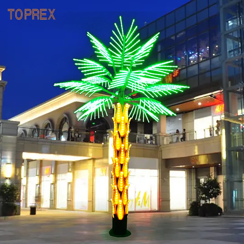 3M Light palm coconut tree LED artificial palm trees for outdoor garden landscaping decking illumination