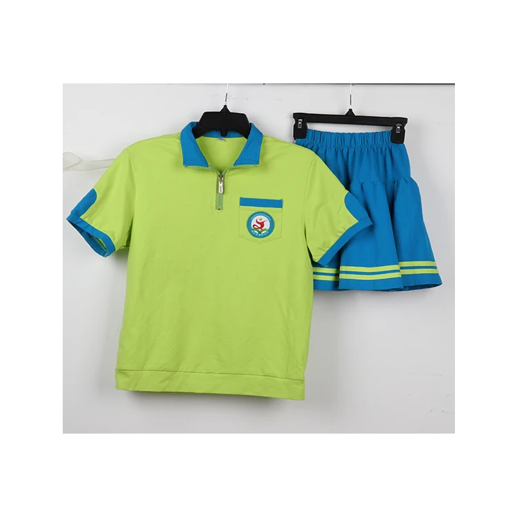 OEM  Beautiful Girls High School Uniforms Custom Korean Dress Baby Plain Skirts Pants Summer Suit Kids Uniforms