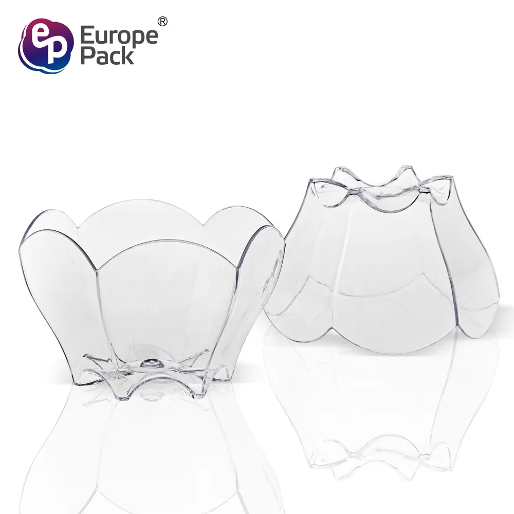 Europe Pack hot sale products flower shape 90ml 3oz disposable plastic dessert cup