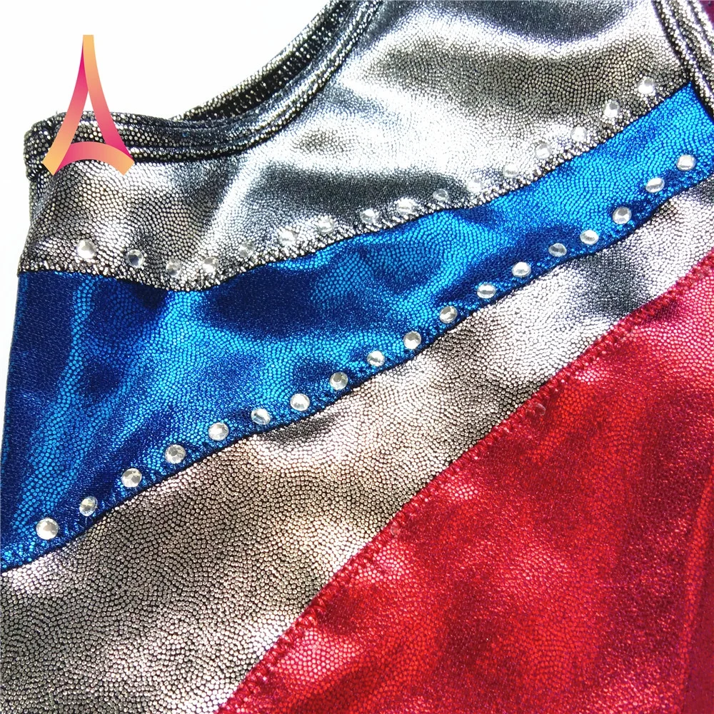 Shining Training Use Spandex Red Gymnastics Leotards for Girls