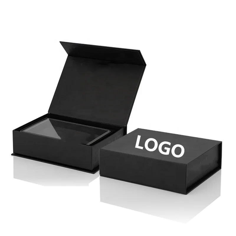 Wholesale New design Luxury  A4 Cardboard Paper Custom Magnetic Black Clothing Apparel Packaging Gift Box with Lid