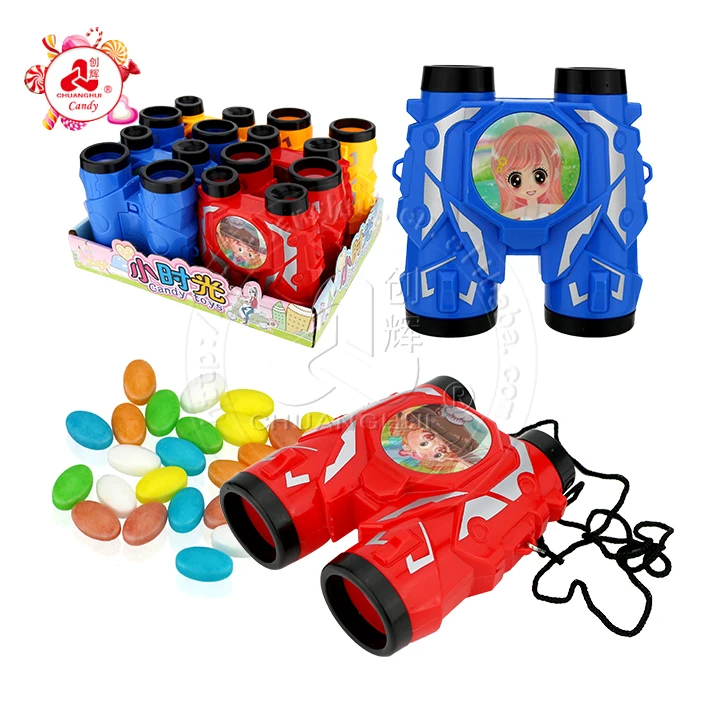 Funny Raster Image Flash Card Telescope Toy with Pressed Candy