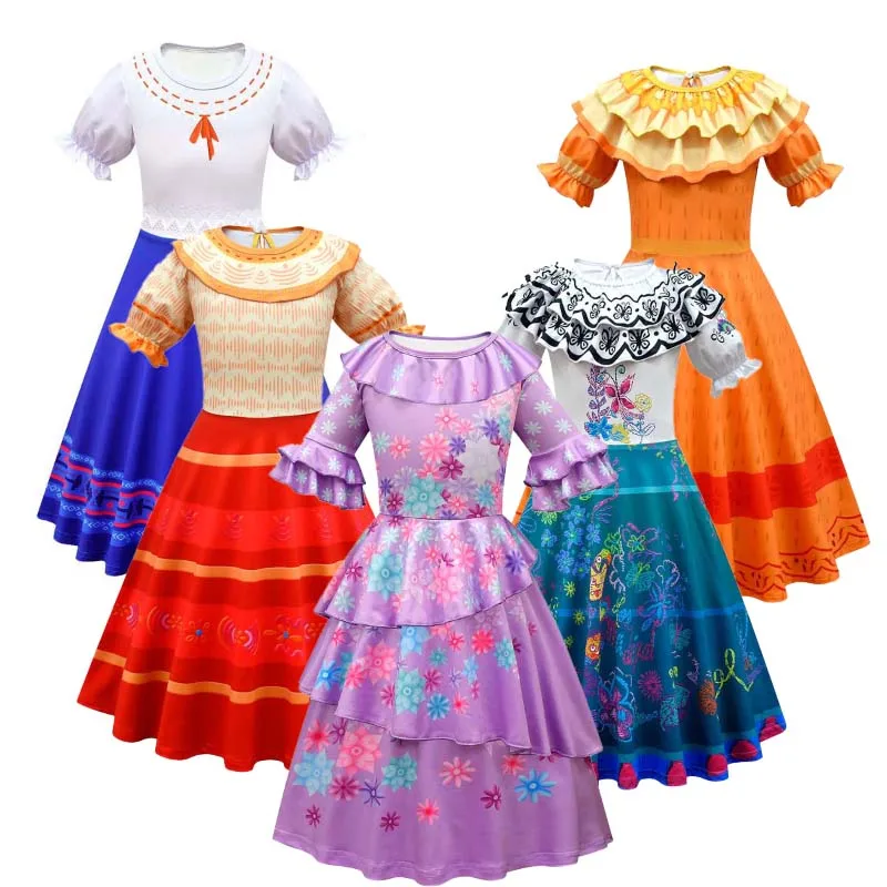 Encanto Charm Cosplay Costume Girl Dress For Carnival Halloween Princess Party Clothes
