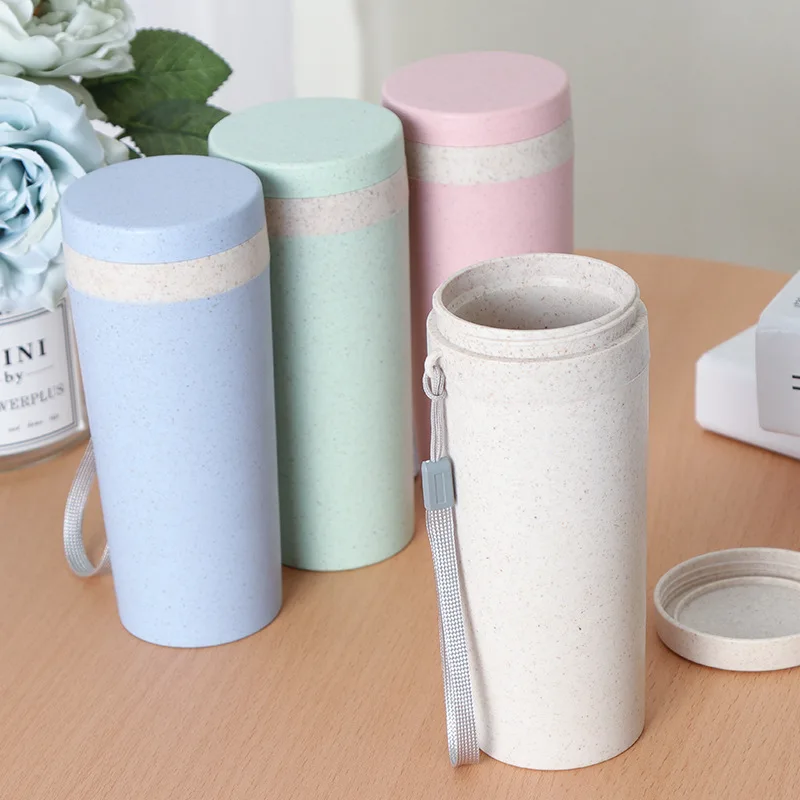 Reusable Eco-friendly Biodegradabl Travel Coffee Mug Wheat Straw Drinking Cup