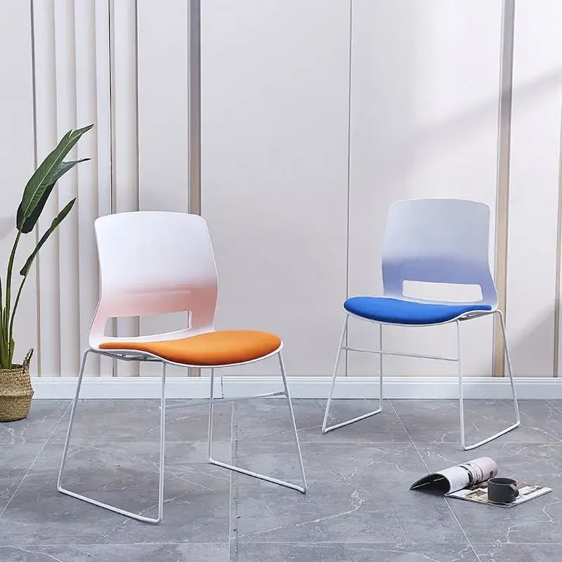 Economic Training Metal Frame Armless Stacking Meeting Room Chair Stackable Visitor Staff Conference Room Chair