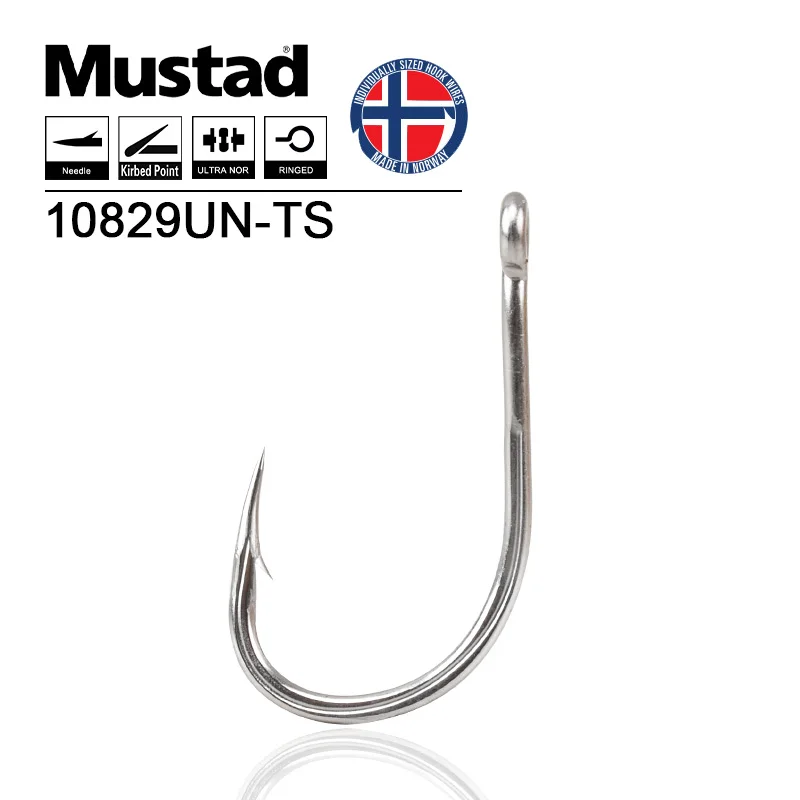 Mustad 10829-UN-TSJigging Hooks High Carbon Steel Deep Ocean Big Barbed Hooks With Circle Squid Grouper Hooks