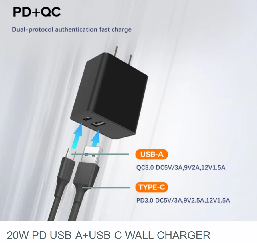 Retailer price 20w Fast Charging Type C Plug Charger For wireless charger cell phone