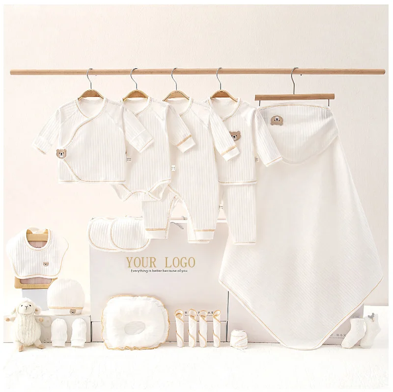 2023 best Newborn Clothes Baby Gift Set Jumpsuits Baby Gift Sets Organic Cotton white baby gift set for newborn
