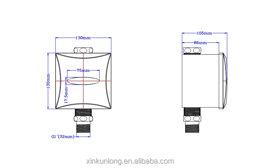 Automatic Urinal Flusher Copper Sensor Toilet Flushing Piss Inductive valve DC Battery or AC Wall Mounted