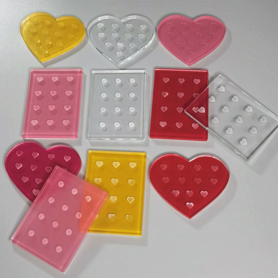 crystal heart shape lash tile Heart Shaped Acrylic Glue Dispensing Table Eyelash Extension Cup holder pink eyelash glue pallet