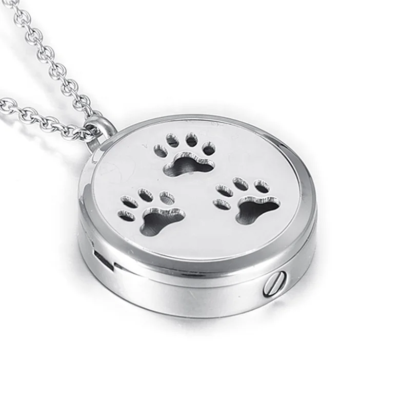 Functions Perfume Locket Cremation Jewelry For Pet Dog /Cat Ashes Memorial Keepsake Urns Pendant Necklace Pads As Gift