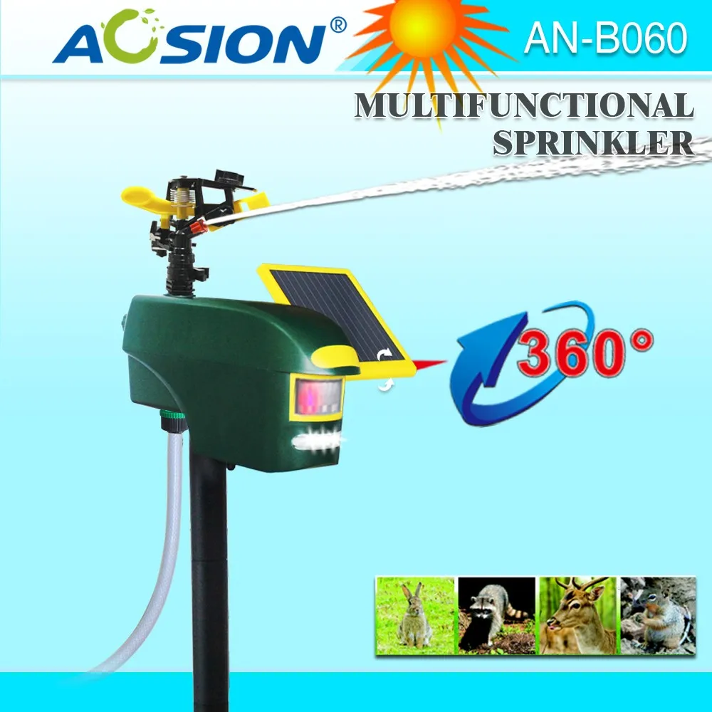 Aosion Outdoor Multifunctional Sprinkler Pir Sensor Deer Birds Dog Repeller Solar Sonic Vibrating Solar Ultrasonic Mouse Snake