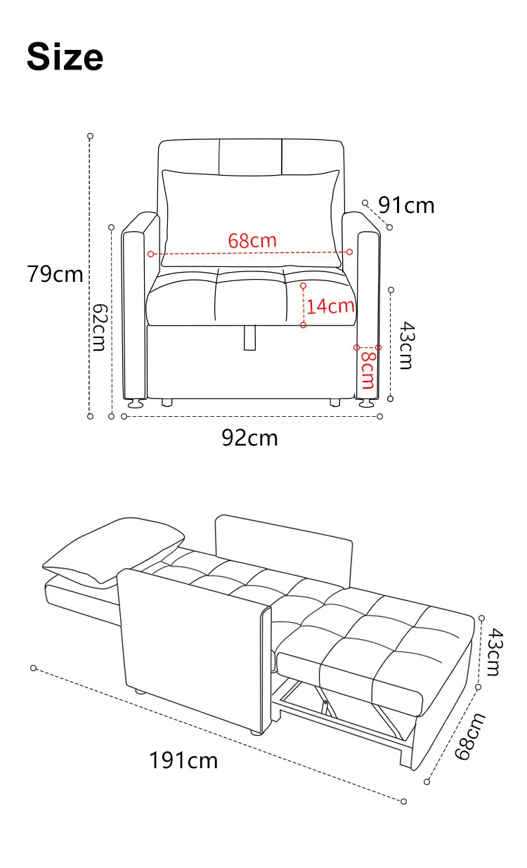 sofa bed synthetic leather fabric customization chair relax GENUINE LEATHER fold modern