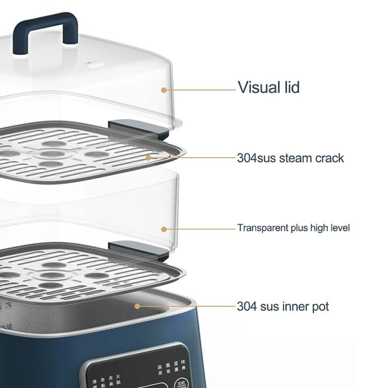 patented design hot selling 9.0L big capacity steamboat pot multi-layers slow stew pot multi color body digital control