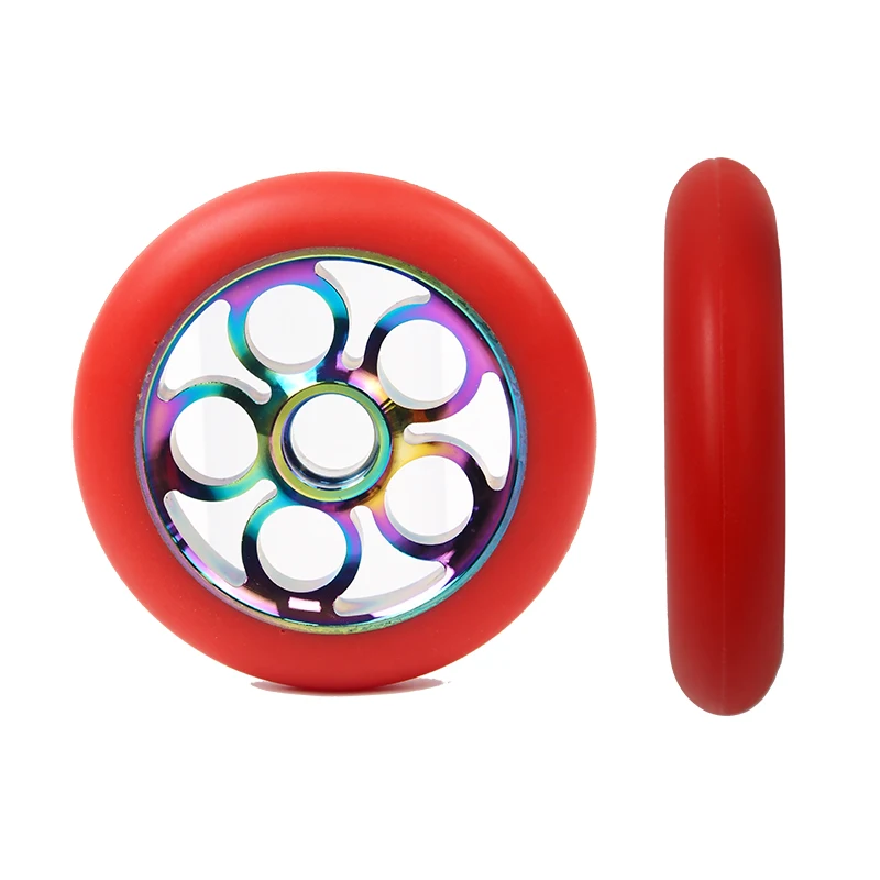 Factory Sale OEM Aluminium Core High Rebound Pro Scooter Wheel 100mm 110mm 120mm 125mm Wheel Roller Ski Wheel