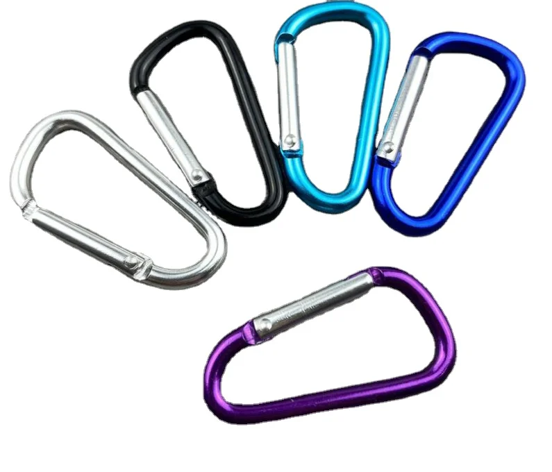 Outdoor carabiner small spring non-stainless steel quick hook large iron load-bearing buckle pet dog safety insurance buckle 5D