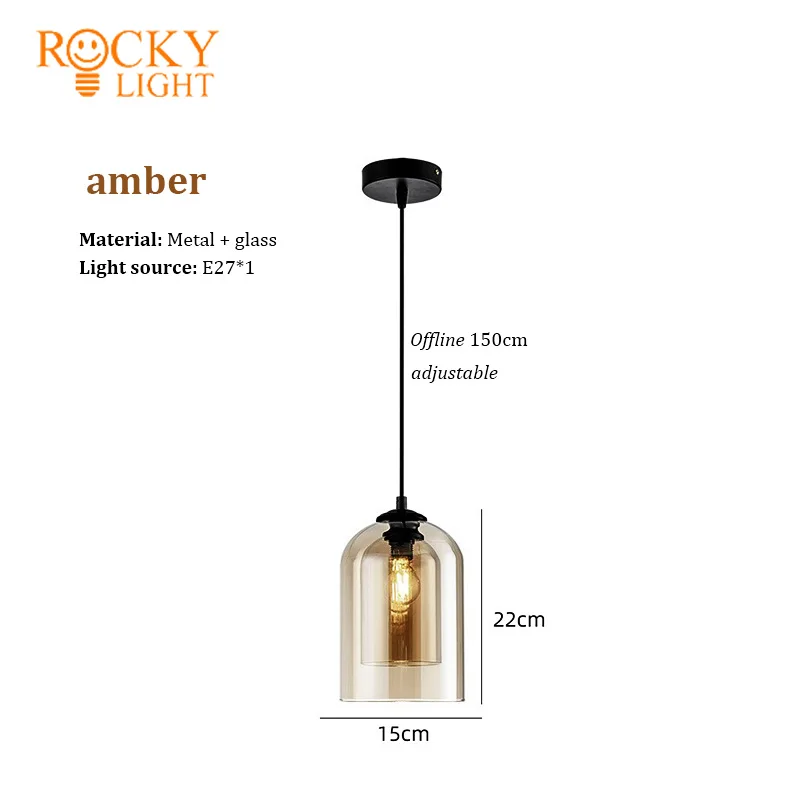 Glass chandelier / Ou ins personality retro industrial wind loft bar Cafe Creative chandelier Iron chandelier