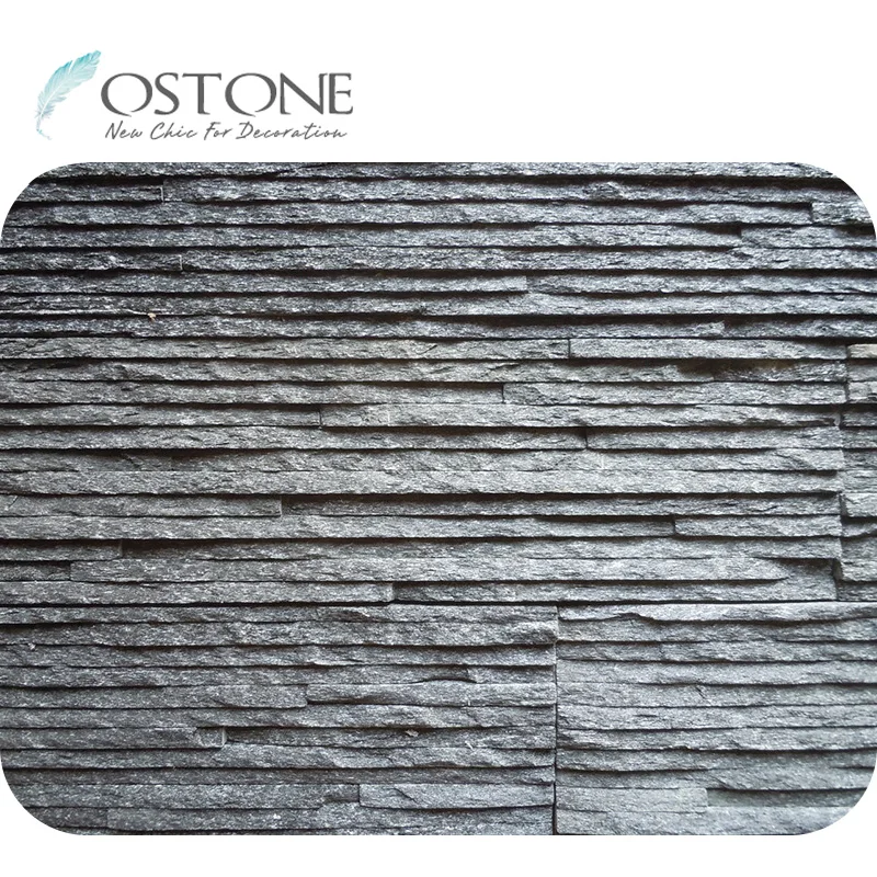 Black Quartz Flow Board Waterfall Stone/Natural Stone Exterior Wall Cladding