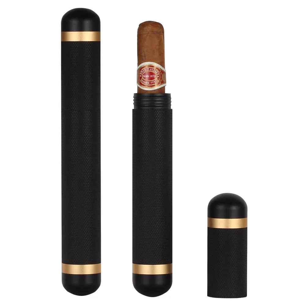 Travel Cigar Tube Single Luxury Aluminum Humidor Portable Cigar Humidor