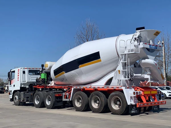 14 M3 tri-axle concrete mixer semi trailer